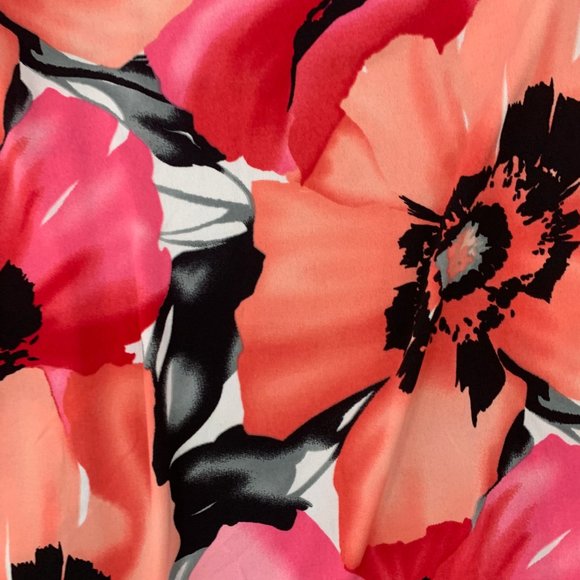 R&K Originals cropped Floral Open Jacket Cardigan 16 Black Pink Orange 3/4 Sleev - Picture 13 of 15